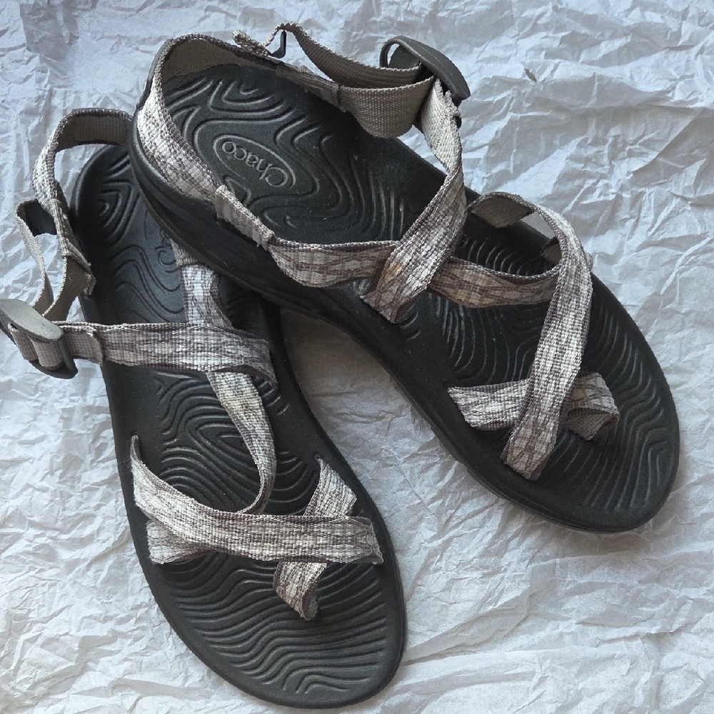 Chaco Grey And White Sandals